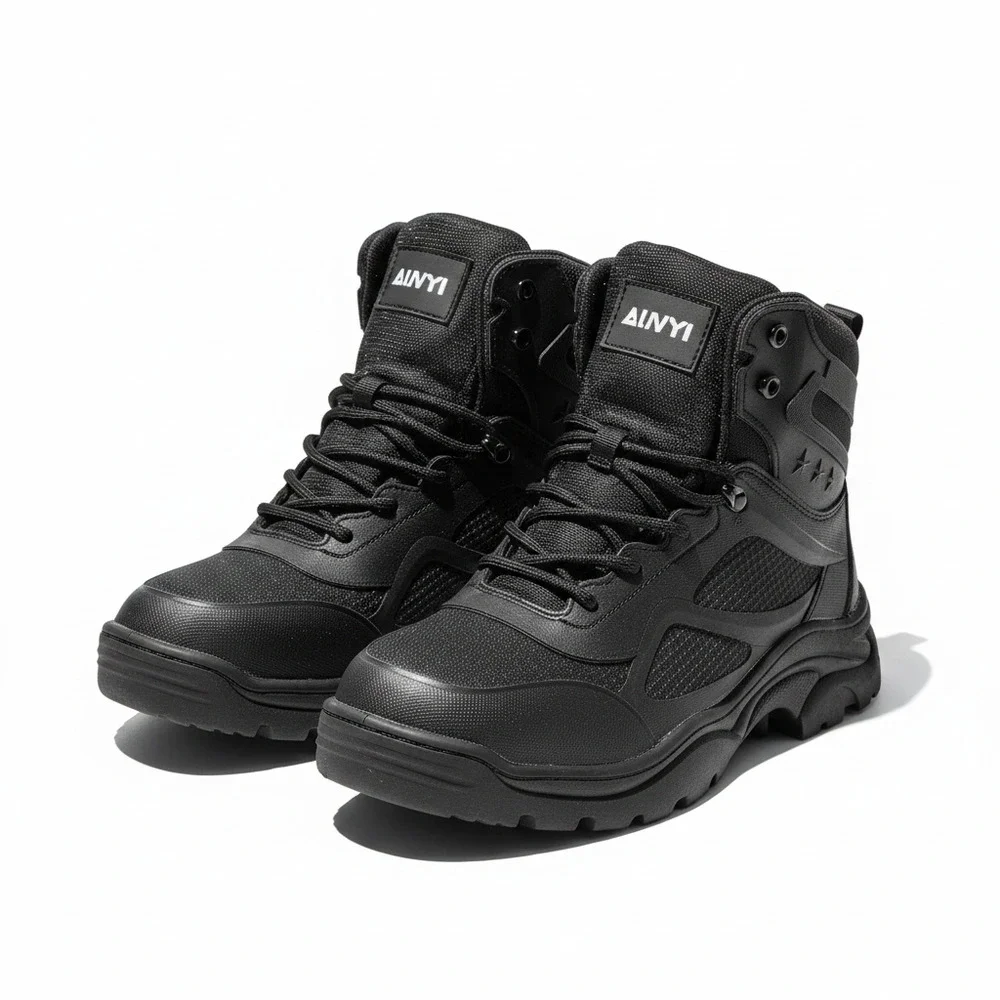 Men's AUVYI Steel Toe Work Boots Wide Toe Lightweight Breathable Size 9